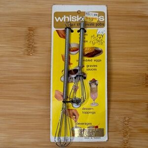 Vintage “Whiskettes” Spring Whisks Set of 2 Original Card